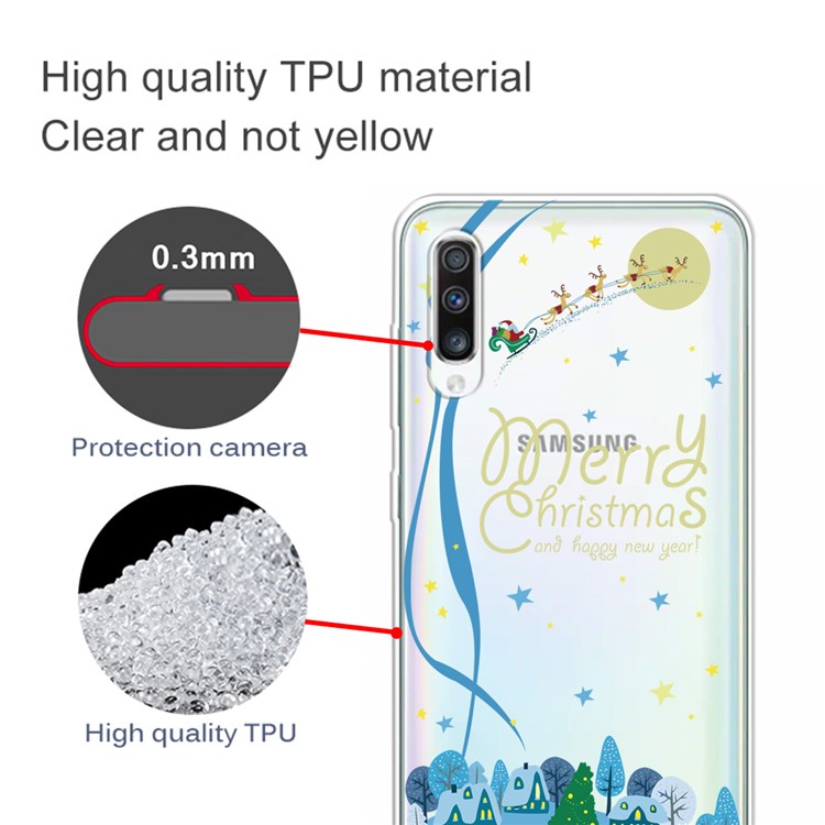 Christmas Pattern Printing TPU Back Shell for Samsung Galaxy A50/A50s/A30 - Style A-3