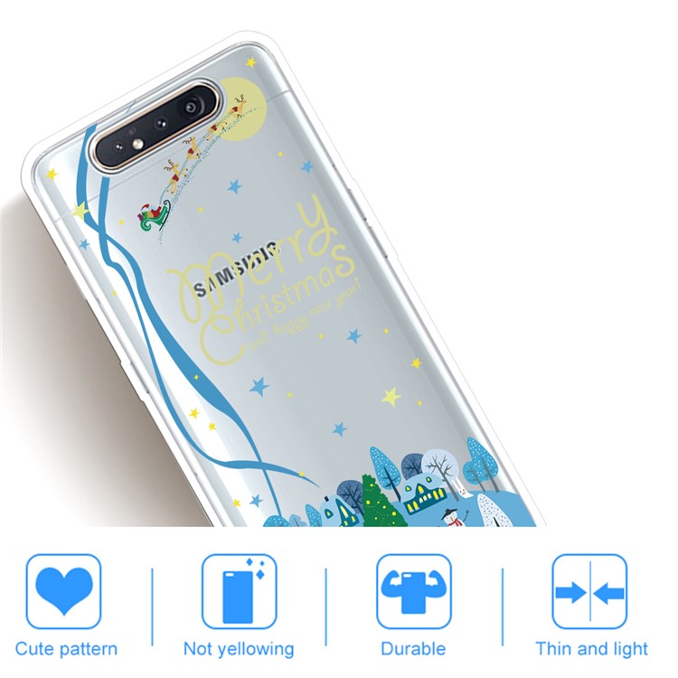 Pattern Printing TPU Phone Casing for Samsung Galaxy A80/Galaxy A90 - Houses and Trees-5