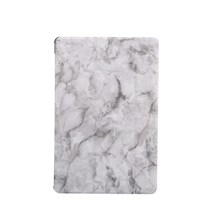 Textura De Mármore Tri-dobra Da Tampa Comprimido Couro Com Ranhura Caneta Para Samsung Guia De Galáxias S6 SM-T860 (Wi-Fi) - Cinza Escuro-1