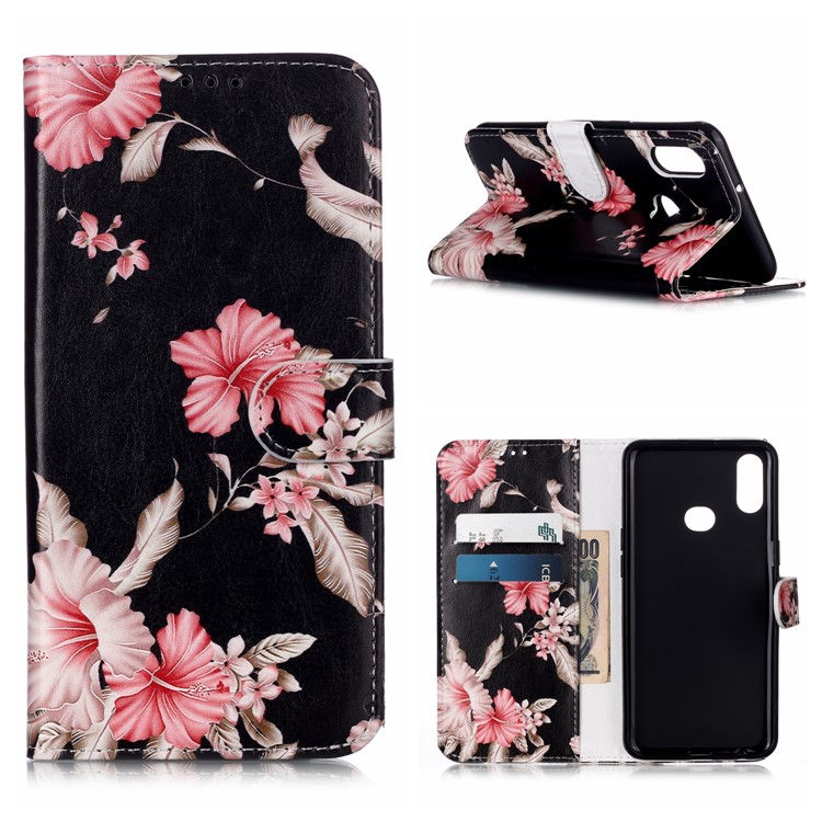 Pattern Printing Wallet Leather Stand Phone Cover for Samsung Galaxy A10s - Vivid Flowers-1