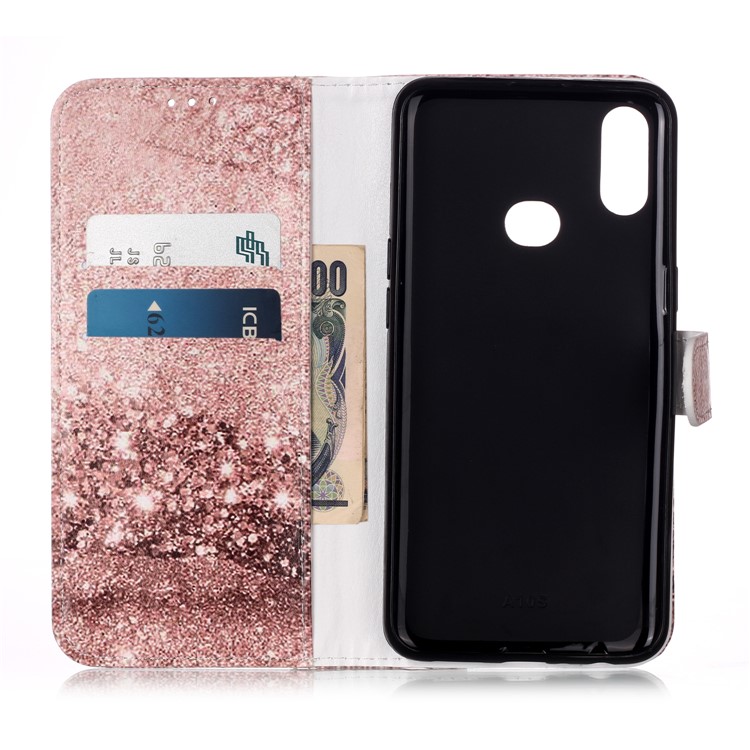 Pattern Printing Wallet Leather Stand Phone Cover for Samsung Galaxy A10s - Sequins-4