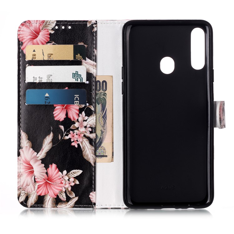 Padrão Shell Estande De Couro Impressão De Carteira Para A20S Samsung Galaxy - Flores Vivas-4