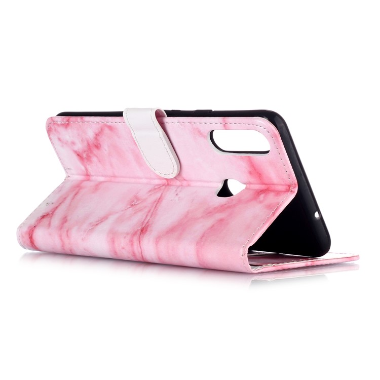 Musterdruckmappenleder Stand Oberteil Für Samsung Galaxy A20S - Rosa Marmor-5