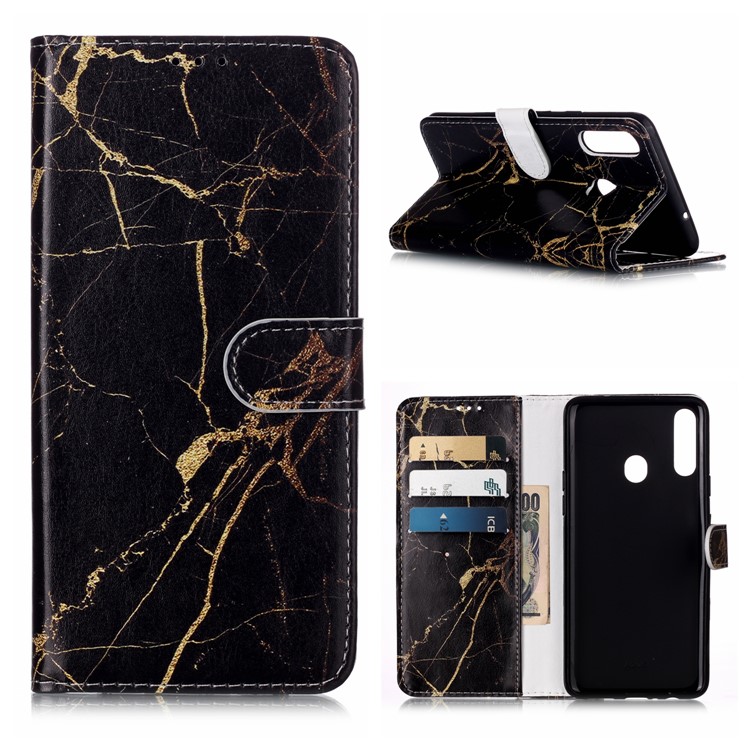 

Pattern Printing Wallet Leather Stand Shell for Samsung Galaxy A20s - Black Marble, Galaxy A20s