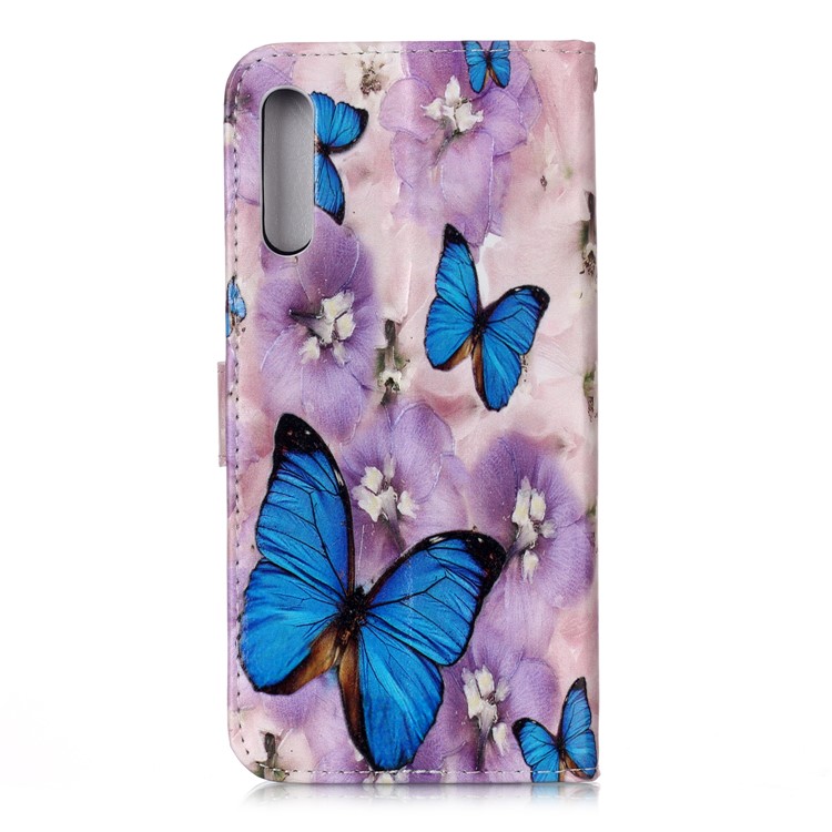 Embossed Pattern TPU Back Case for Samsung Galaxy A50s - Blue Butterflies-3