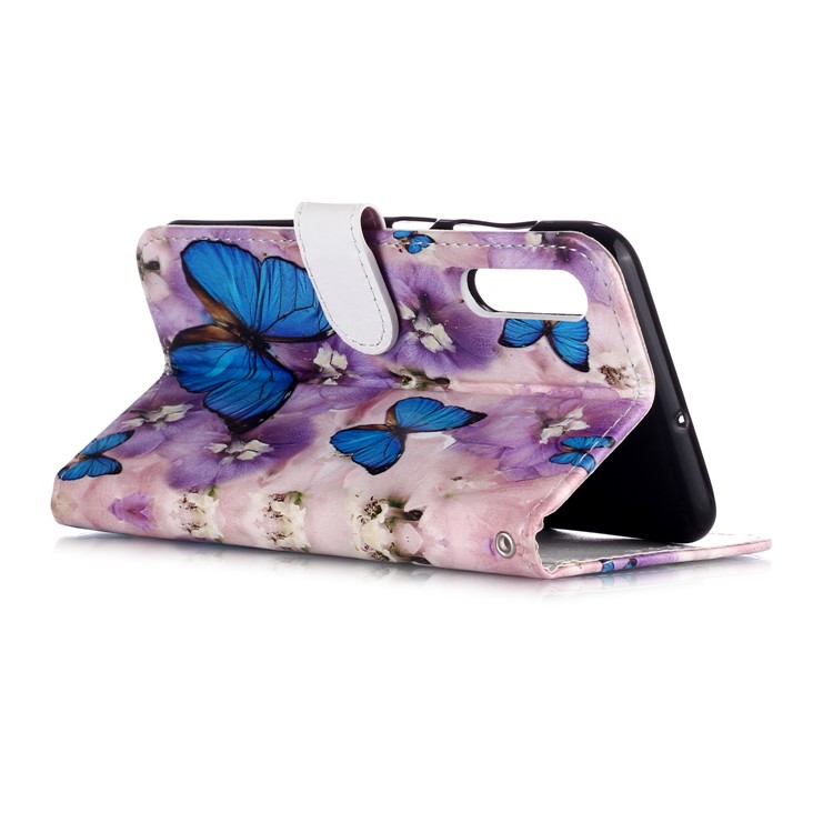 Embossed Pattern TPU Back Case for Samsung Galaxy A50s - Blue Butterflies-4