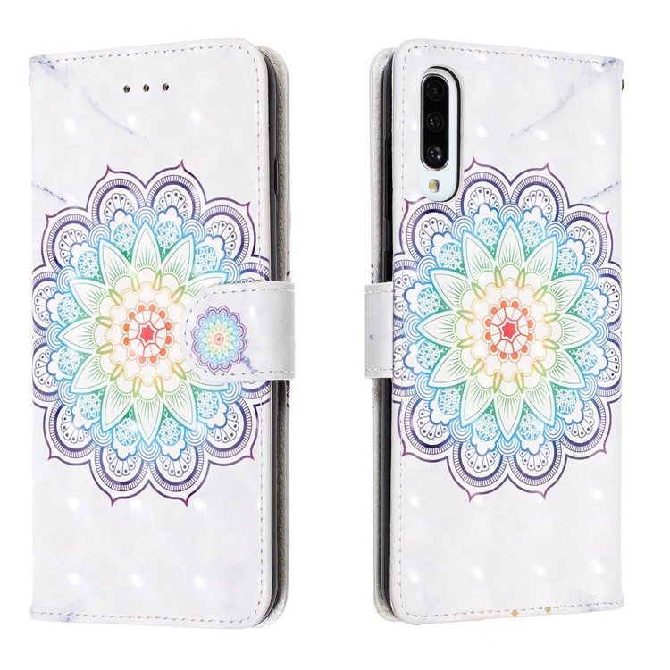 For Samsung Galaxy A50/A50s/A30s Printing Leather Phone Shell - Flower-2