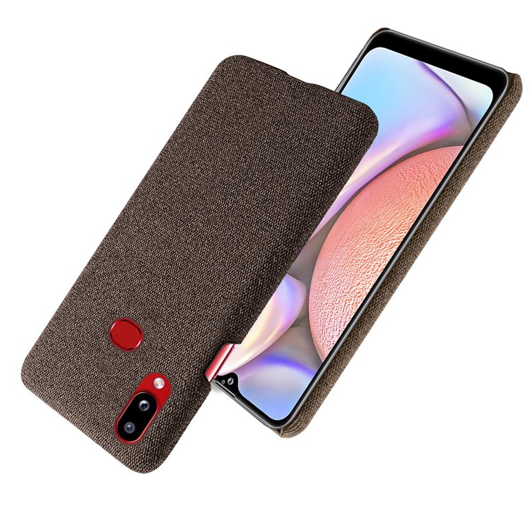 PC + Cloth Mobile Phone Case Cover for Samsung Galaxy A10s - Coffee-2