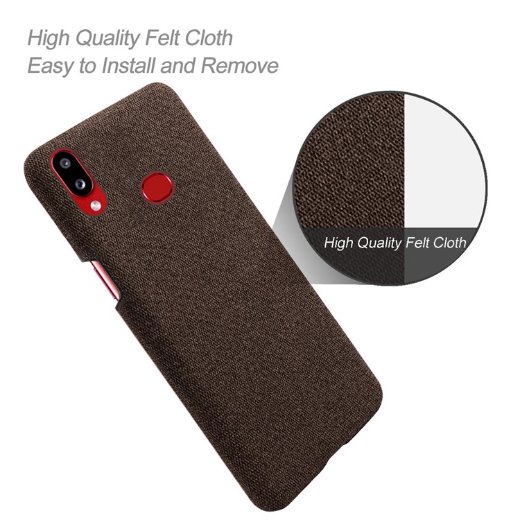 PC + Cloth Mobile Phone Case Cover for Samsung Galaxy A10s - Coffee-4