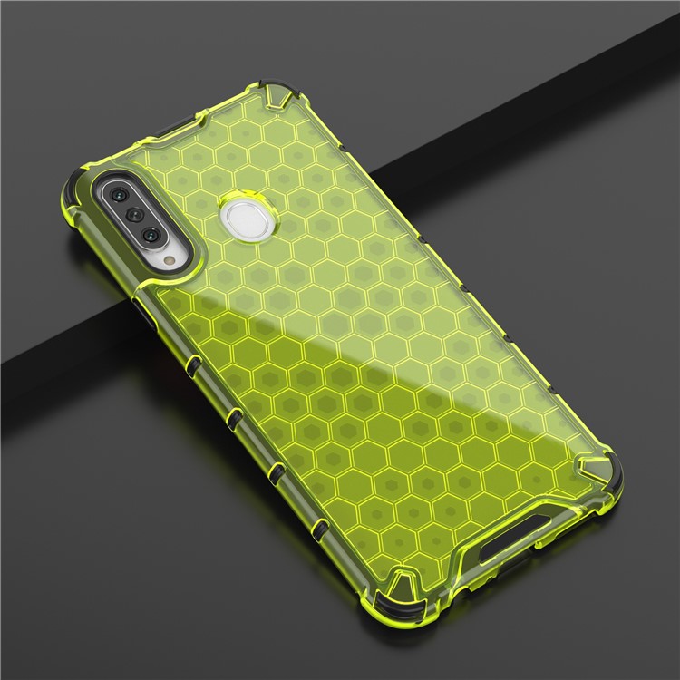 Honeycomb Pattern Shock-proof TPU + PC Hybrid Case for Samsung Galaxy A20s - Green-2