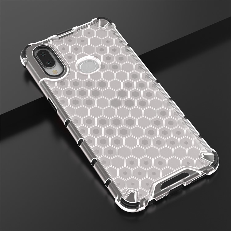 Honeycomb Pattern Shock-proof TPU + PC Combo Shell for Samsung Galaxy A10s - White-11