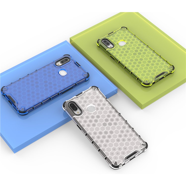 Honeycomb Pattern Shock-proof TPU + PC Combo Shell for Samsung Galaxy A10s - White-14