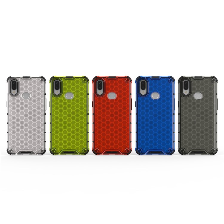 Honeycomb Pattern Shock-proof TPU + PC Combo Shell for Samsung Galaxy A10s - White-15
