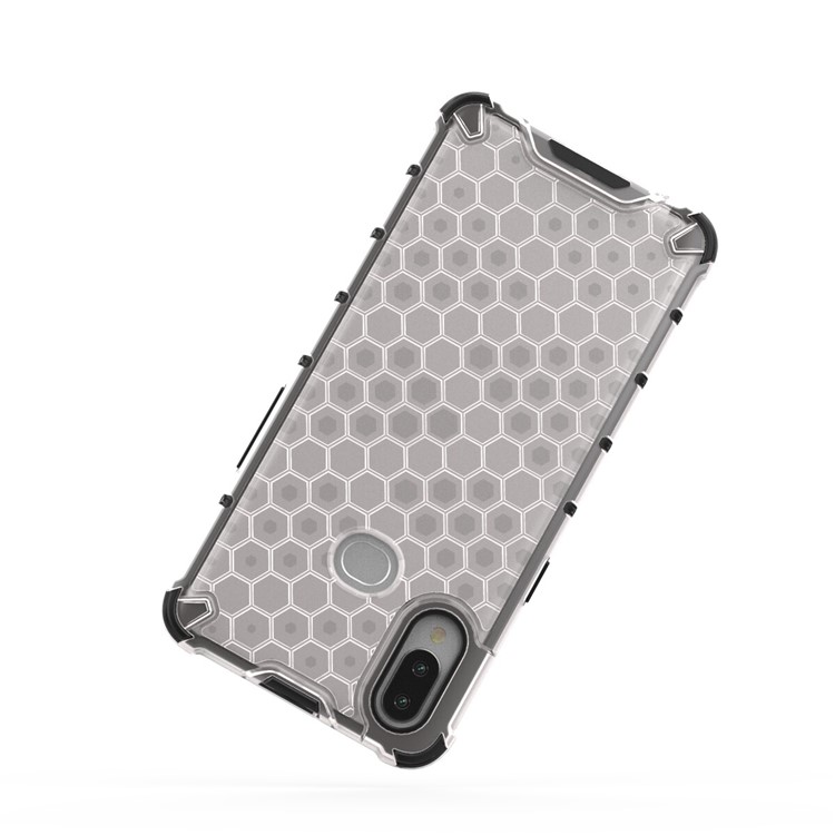 Honeycomb Pattern Shock-proof TPU + PC Combo Shell for Samsung Galaxy A10s - White-4