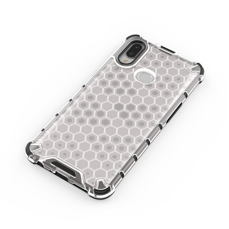 Honeycomb Pattern Shock-proof TPU + PC Combo Shell for Samsung Galaxy A10s - White-5