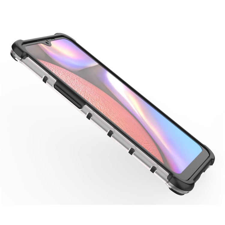 Honeycomb Pattern Shock-proof TPU + PC Combo Shell for Samsung Galaxy A10s - White-9