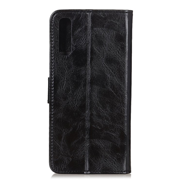 Two Buckles Crazy Horse Skin Leather Case for Samsung Galaxy A70s - Black-3