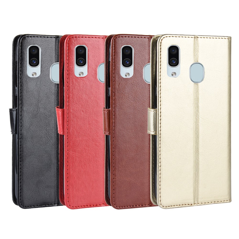 Funda de Billetera de Cuero de Caballo Loco Para Samsung Galaxy A20/a30/m10s - Marrón