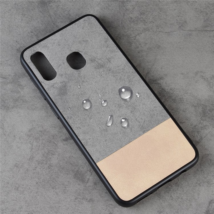 For Samsung Galaxy A20 / M10s / A30 Bi-color Splicing PU Leather Coated PC + TPU Protective Shell - Grey-4