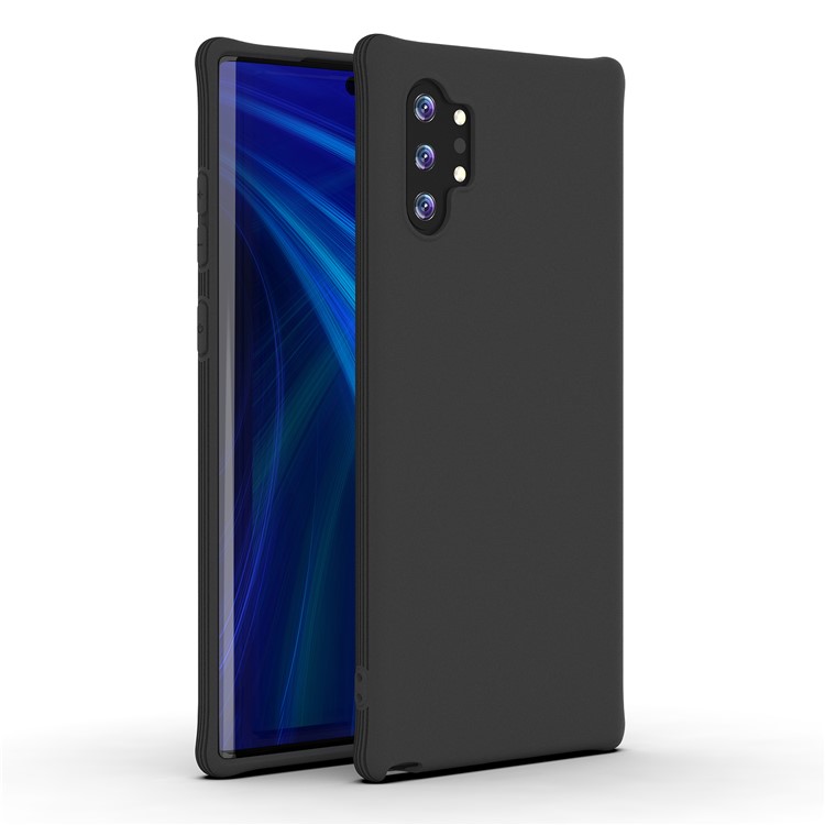 Matte Shock-proof TPU Cell Shell Case for Samsung Galaxy Note 10 Plus/Note 10 Plus 5G - Black-1