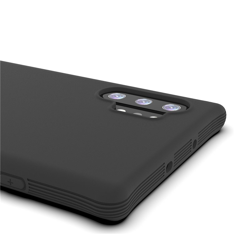 Matte Shock-proof TPU Cell Shell Case for Samsung Galaxy Note 10 Plus/Note 10 Plus 5G - Black-2