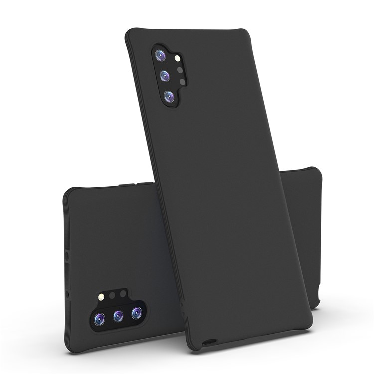 Matte Shock-proof TPU Cell Shell Case for Samsung Galaxy Note 10 Plus/Note 10 Plus 5G - Black-5