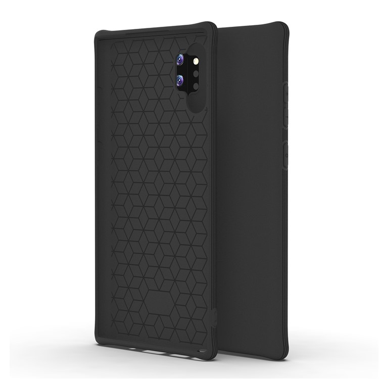 Matte Shock-proof TPU Cell Shell Case for Samsung Galaxy Note 10 Plus/Note 10 Plus 5G - Black-6