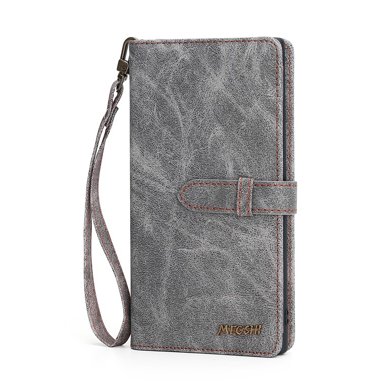 Funda Protectora De MEGSHI Tirón De La Carpeta De Cuero Para Samsung Galaxy A40 - Gris-2