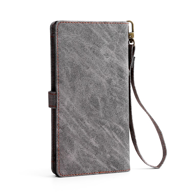 Funda Protectora De MEGSHI Tirón De La Carpeta De Cuero Para Samsung Galaxy A40 - Gris-3