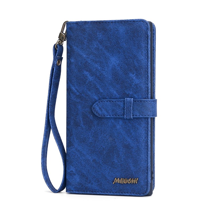 Funda Protectora De MEGSHI Tirón De La Carpeta De Cuero Para Samsung Galaxy A40 - Azul-1