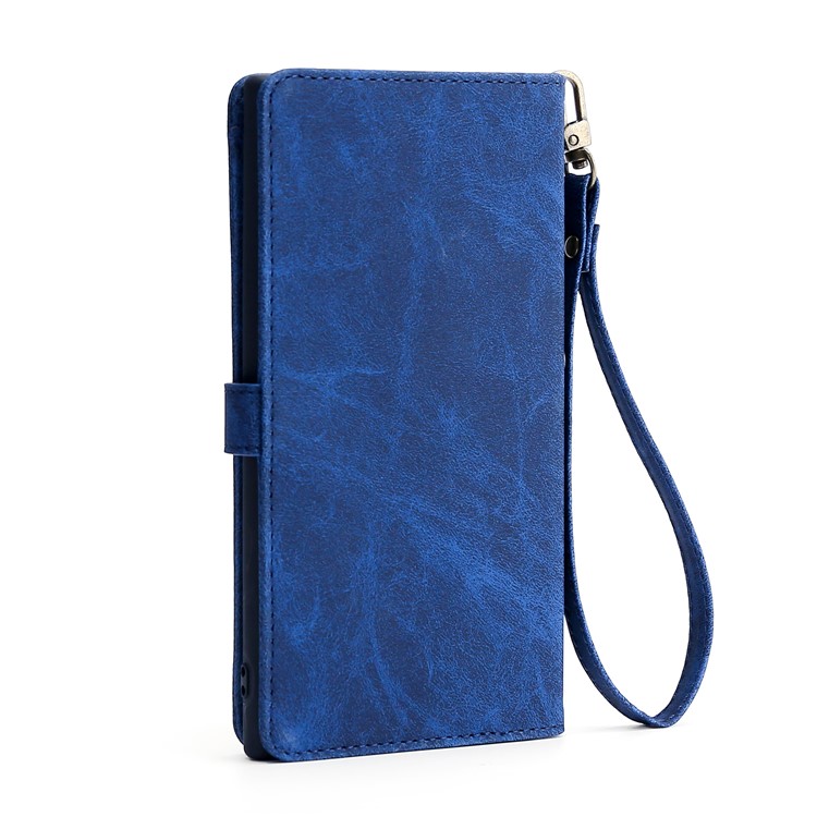 Funda Protectora De MEGSHI Tirón De La Carpeta De Cuero Para Samsung Galaxy A40 - Azul-2