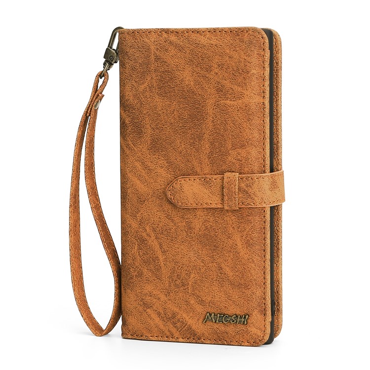 Funda Protectora De MEGSHI Tirón De La Carpeta De Cuero Para Samsung Galaxy A40 - Marrón-1
