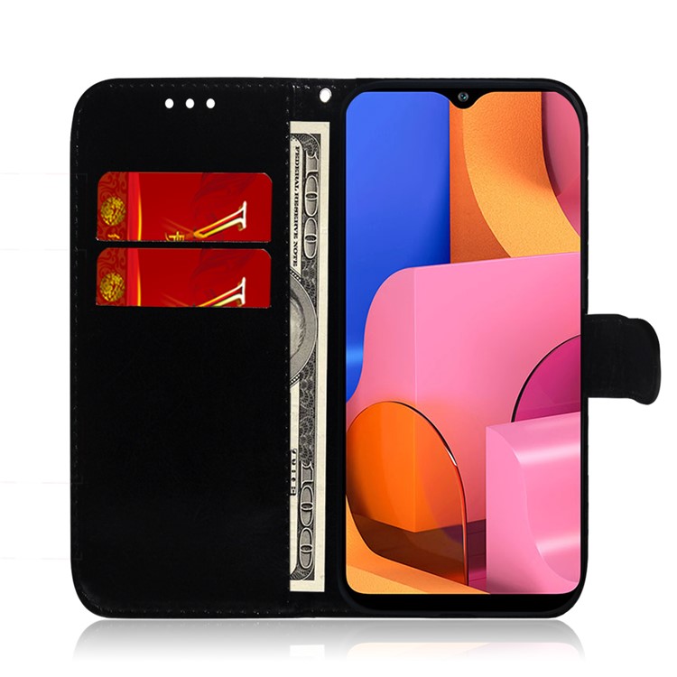 Shiny Sparkle Leather Wallet Stand Case for Samsung Galaxy A20s - Blue-8