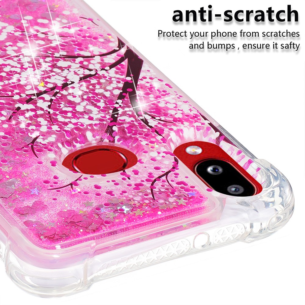 Shockproof Quicksand Glitter Powder Sequins TPU Case for Samsung Galaxy A10s - Peach Blossom-5