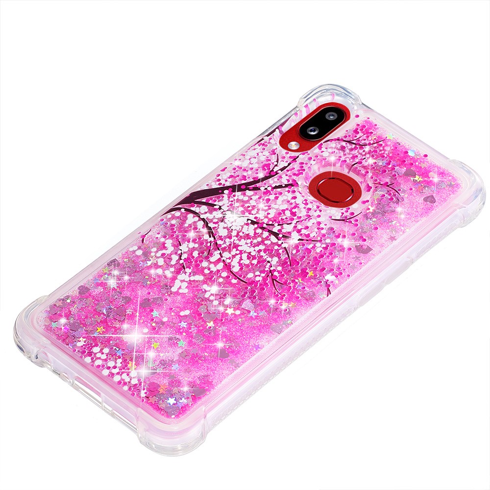 Shockproof Quicksand Glitter Powder Sequins TPU Case for Samsung Galaxy A10s - Peach Blossom-6