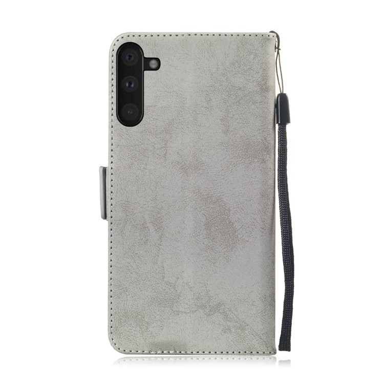 Retro Style PU Leather Wallet Cover for Samsung Galaxy Note 10/Note 10 5G - Grey-3