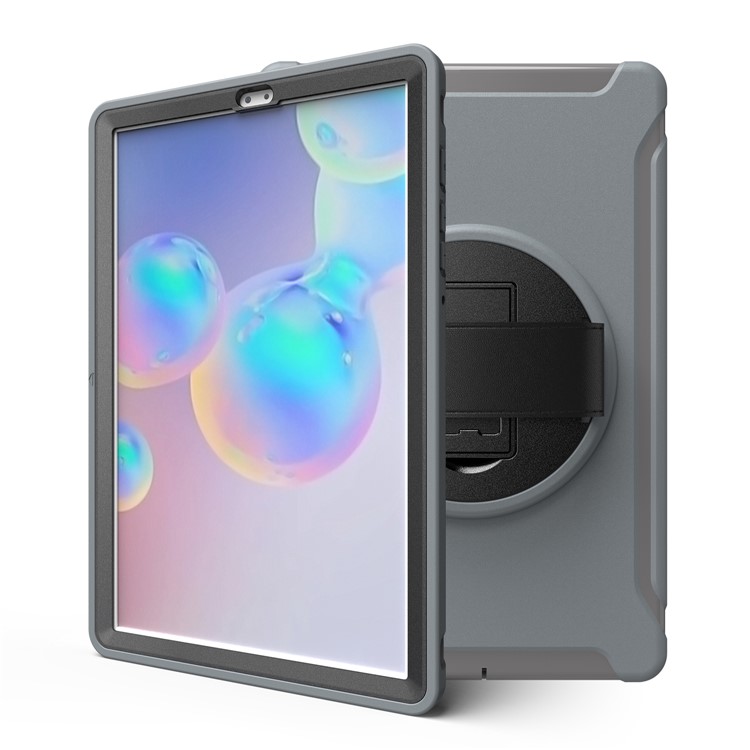 360° Swivel Kickstand PC + TPU Tablet Combo Shell with Hand Strap for Samsung Galaxy Tab S6 SM-T860/T865 - Grey-4