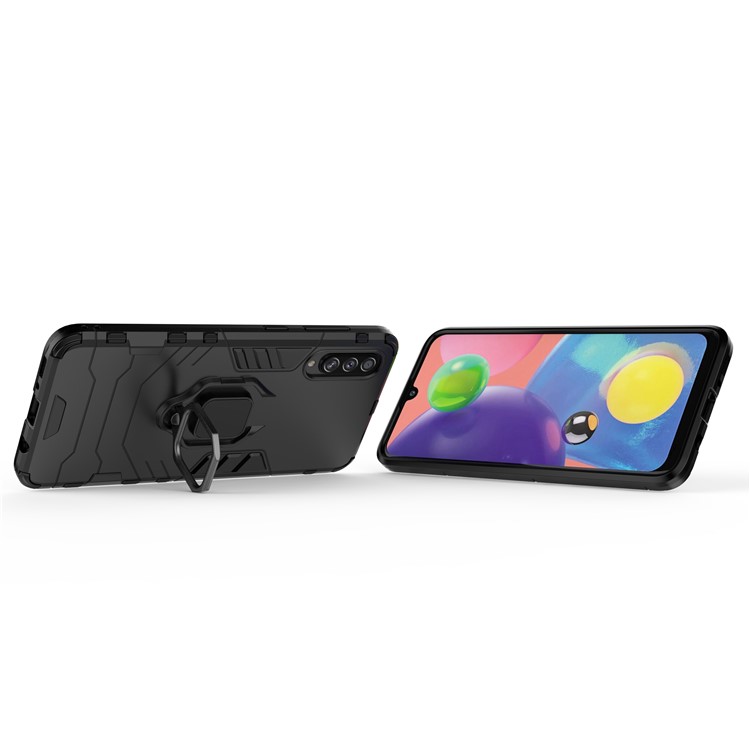 Ring Holder Kickstand PC+TPU Combo Case for Samsung Galaxy A70s - Black-3