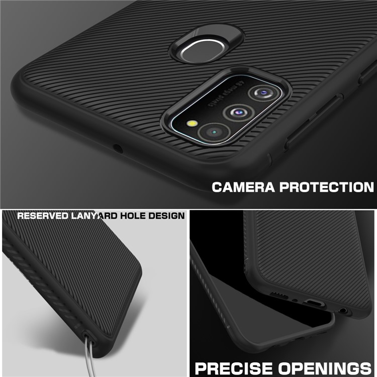 Jazz Series Twill Texture TPU Back Phone Case for Samsung Galaxy M21 / M30s - Black-4