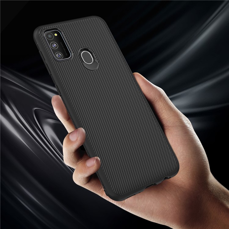 Jazz Series Twill Texture TPU Back Phone Case for Samsung Galaxy M21 / M30s - Black-5