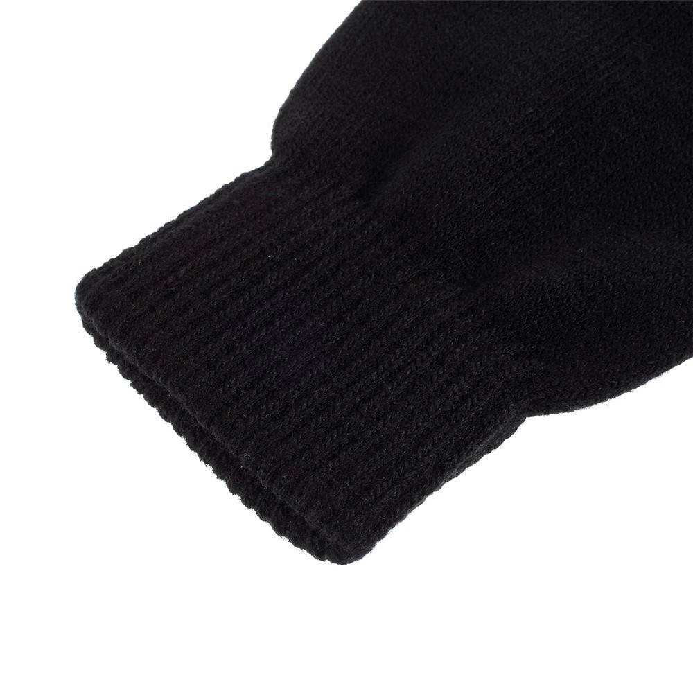 Women Touch Screen Glove Winter Warm Thick Knit for Smartphone Tablet One Size - Black-4