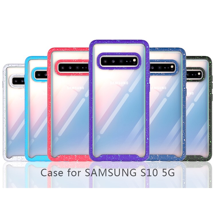 Starry Sky Shockproof Clear Phone Case for Samsung Galaxy S10 5G - Red-8