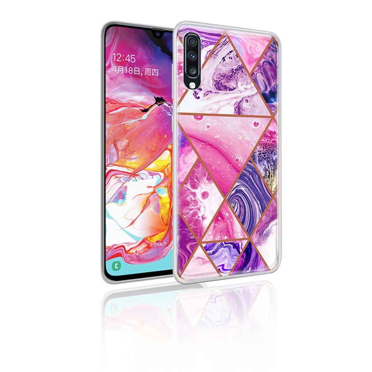 Marble Pattern IMD PC Back Plate + TPU Frame Shell for Samsung Galaxy A70 - Style A-1