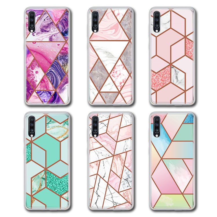 Marble Pattern IMD PC Back Plate + TPU Frame Shell for Samsung Galaxy A70 - Style A-5