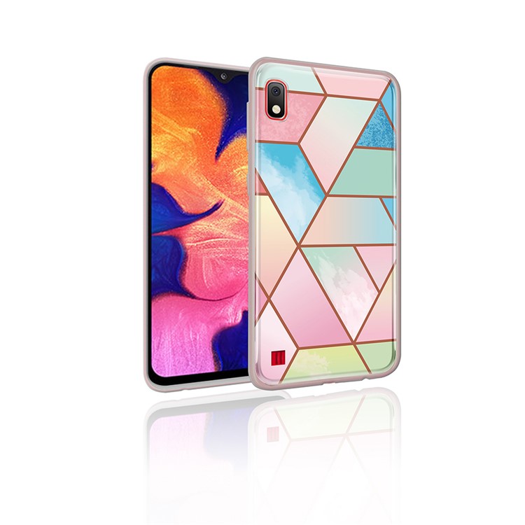 Marble Pattern IMD PC Back Plate + TPU Frame Case Cover for Samsung Galaxy A10 - Style A-1