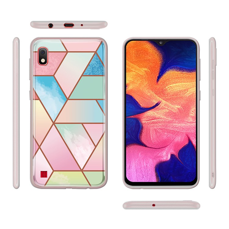 Marble Pattern IMD PC Back Plate + TPU Frame Case Cover for Samsung Galaxy A10 - Style A-2