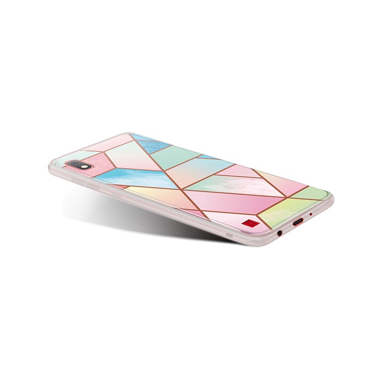 Marble Pattern IMD PC Back Plate + TPU Frame Case Cover for Samsung Galaxy A10 - Style A-3