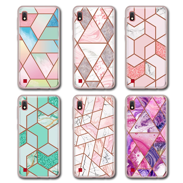 Marble Pattern IMD PC Back Plate + TPU Frame Case Cover for Samsung Galaxy A10 - Style A-5