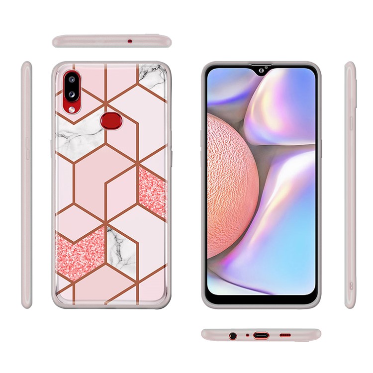 Marble Pattern IMD PC Back Plate + TPU Frame Case for Samsung Galaxy A10s - Style A-2