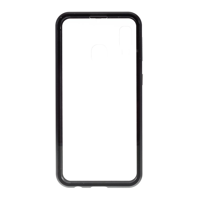 Magnetic Installation Metal Frame + Tempered Glass Full Protective Shell for Samsung Galaxy A20e - Black-2